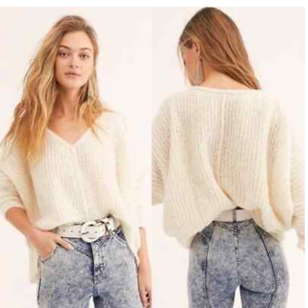 NWT Free People Moonbeam V-Neck Sweater